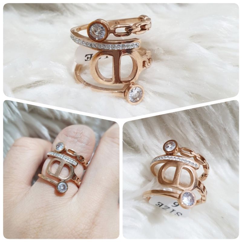 Cincin Titanium asli Rosegold Premium Quality anti karat anti alergi Ring Stainless steel rc111