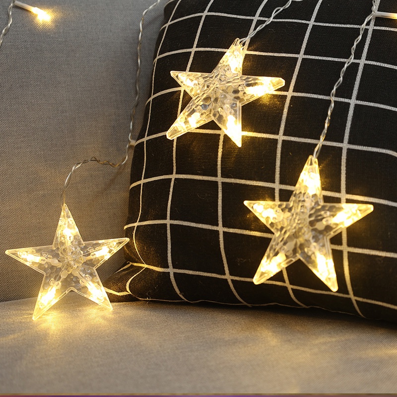 Indoor Outdoor Christmas LED String Lights/ 2.5M Star Shaped Curtain Light Garland