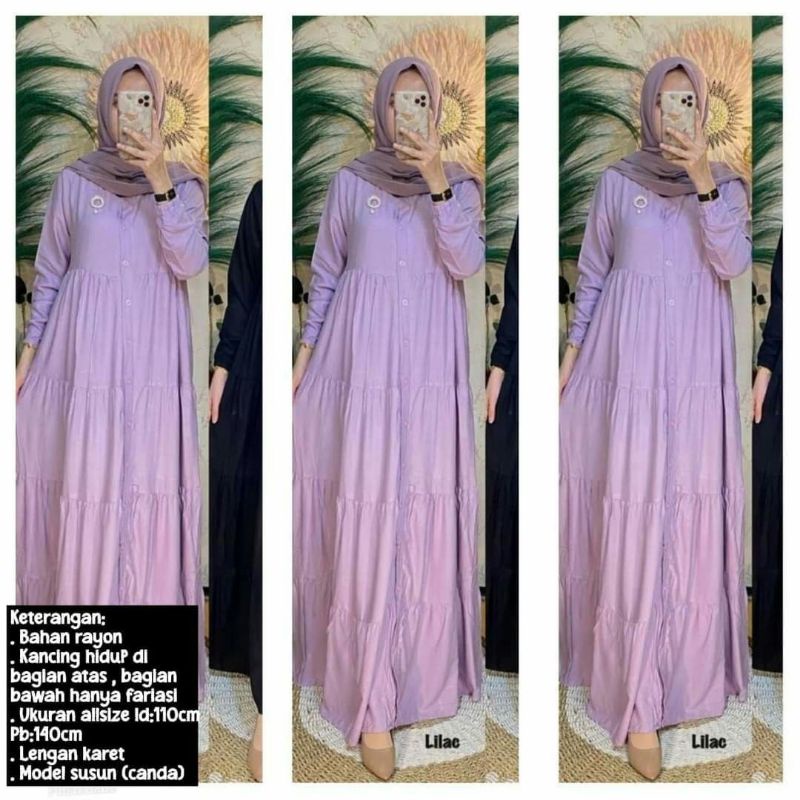 GAMIS RAYON POLOS SUSUN CANDA