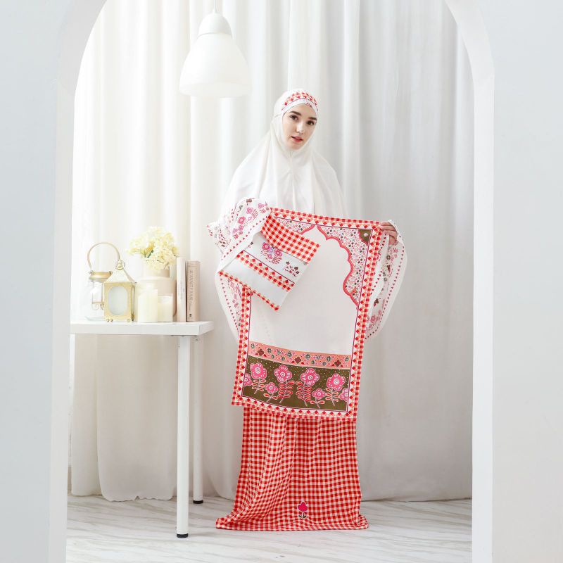 MUKENA BATIK PREMIUM - Mukena Rukuh Telekung Sholat Bonus Sajadah Mini Sama Motif Batik Bahan Santun