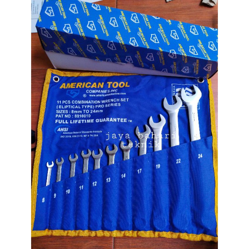Kunci Ring Pas Kombinasi Set 11 pcs American Tools - Combination Set Wrench Brand American Tools