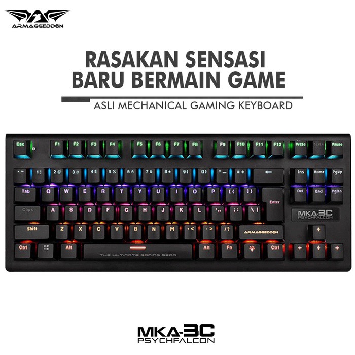 Armaggeddon Mechanical Keyboard RGB MKA-3C Blue Switch [TKL] - MKA-3C ONLY