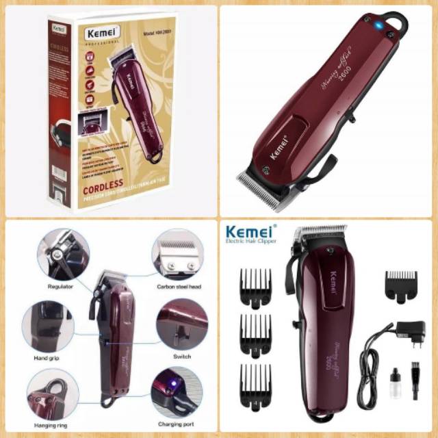 KEMEI KM 2600 HAIR CLIPPER CORDLESS ORIGINAL MESIN CUKUR RAMBUT PORTABLE WIRELESS TANPA KABEL