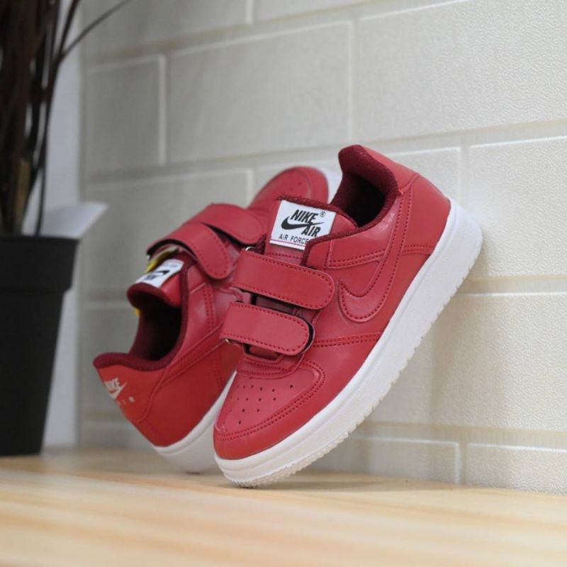 SEPATU NIKE ANAK LAKI LAKI PEREMPUAN SEPATU AIR FORCE ONE MERAH MAROON SEPATU ANAK ANAK