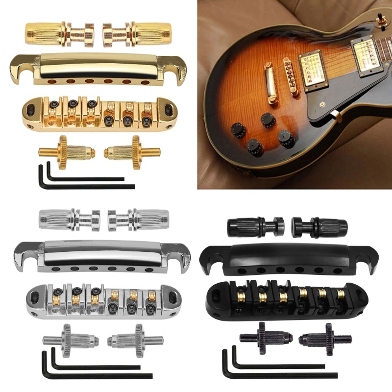 Saddle Roller Tune O Matic Bridge Tailpiece Dengan Stud Untuk Gitar