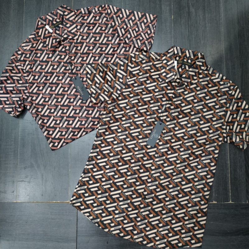 kemeja pendek versace pria dewasa miror premium quality