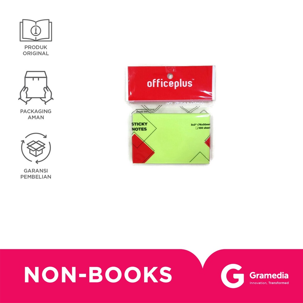 

Office-P Sticky Note 3X2" 100Sht Neon Green