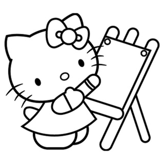 Jual Gambar Sketsa Mewarnai Tema Hello Kitty | Seketsa Lukis | Drawing
