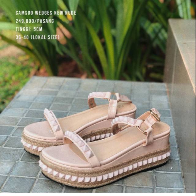 Camsoo Wedges Nude LUINO HANDMADE SHOES SIZE 39 valencia lookalike