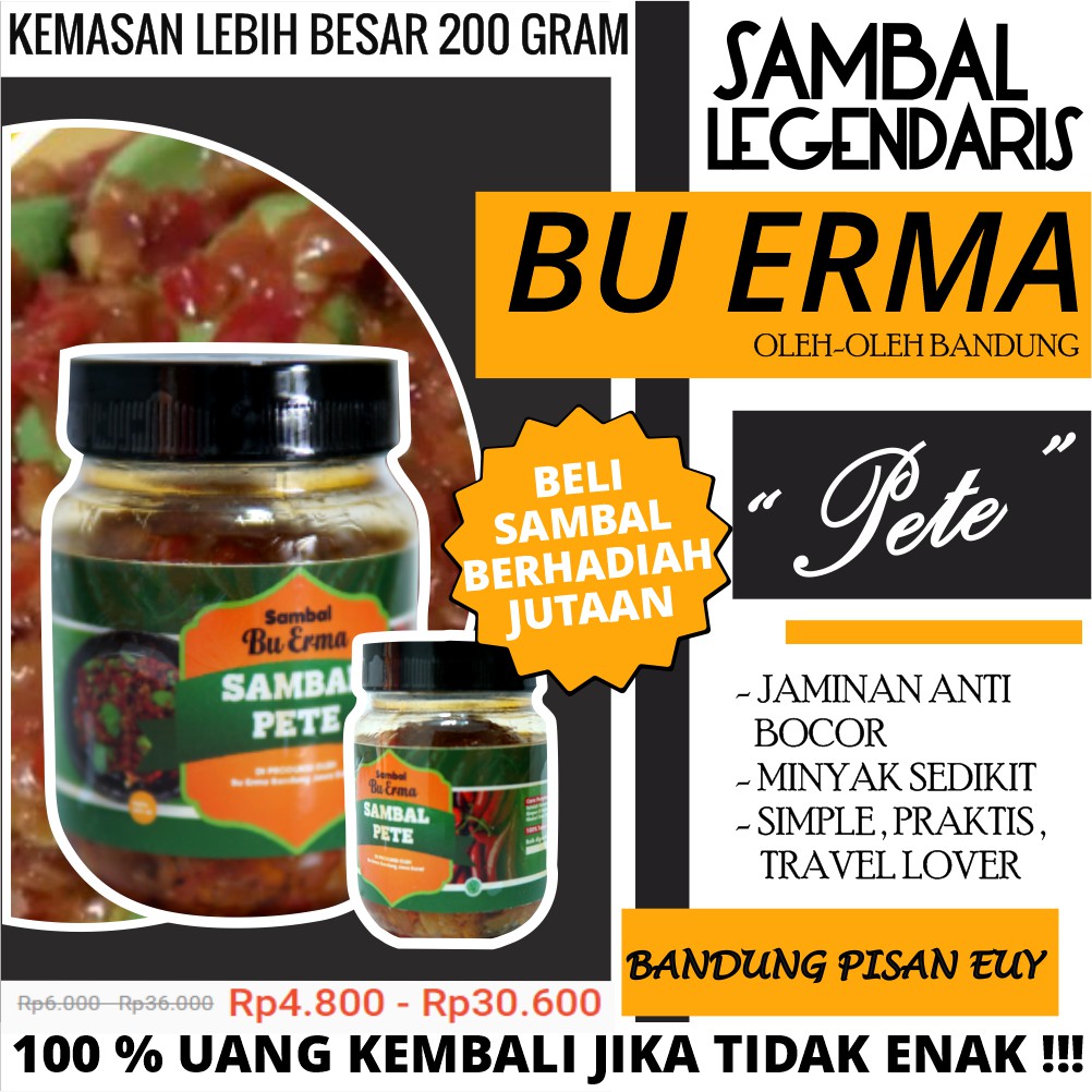 

PROMO MAKANAN SAMBEL PETE MURAH SAMBAL PETE SAMBEL ORIGINAL SAMBAL PETAI PEDAS KEMASAN BANDUNG A