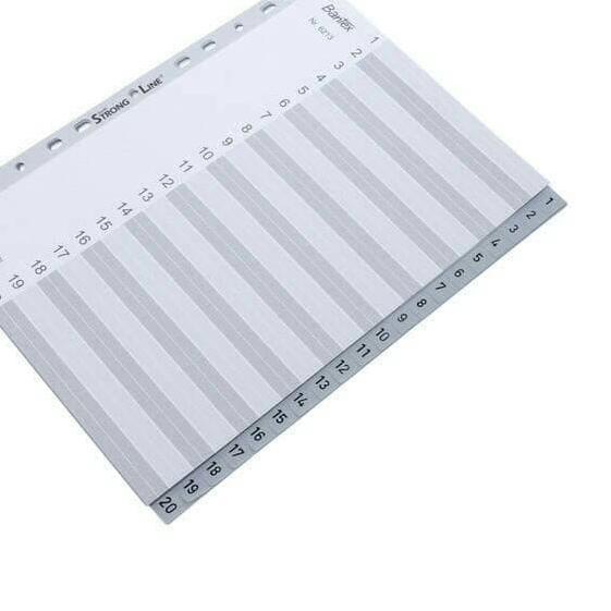 

➳ BANTEX NUMERICAL INDEXES A4 20 PAGES (1-20 INDEX) #6213 05 ✳