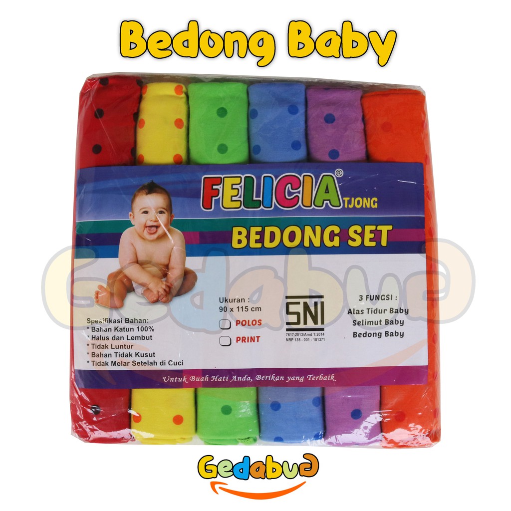 Bedong Felicia Polkadot Tua | Perlengkapan Pakaian Bayi - satuan