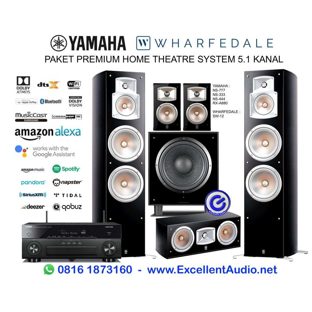 Yamaha rxa880 ns777 nsc444 ns333 wharfedale sw12 home theatre system
