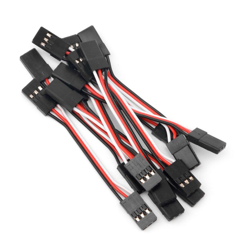 Mary 10pcs 10cm Quadcopter Extension Servo Lead Futaba JR Male To Male Kabel Kawat RC