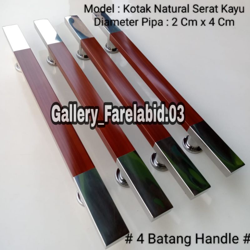 4 Pcs Handle Pintu Rumah Stainless Steel Kotak 80 Cm Gagang 60 Cm Tarikan Pegangan Pintu Minimalis Kupu Tarung 45 Cm