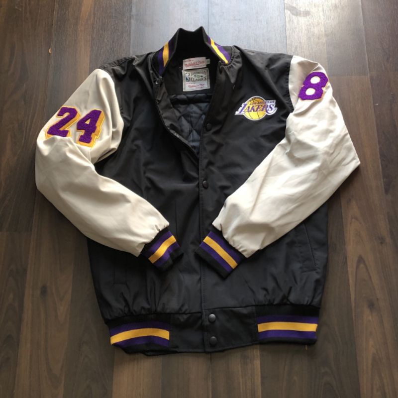 JAKET BOMBER VARSITY LAKERS HIGH QUALITY CASUAL HYPE FASHION PRIA