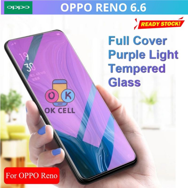 Tempered Glass Tg Anti Gores Blue Light Radiasi Full Layar Oppo Reno 6.6 Reno 6.4 Full Screen