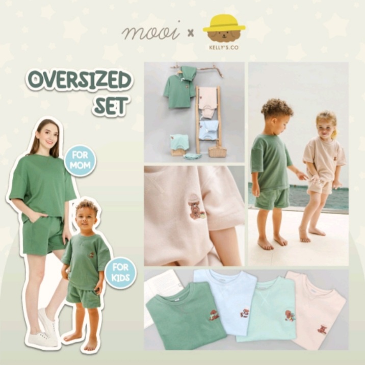 Mooi x Kellysco Oversized Set Setelan Couple Anak Dan Ibu CBKS SO