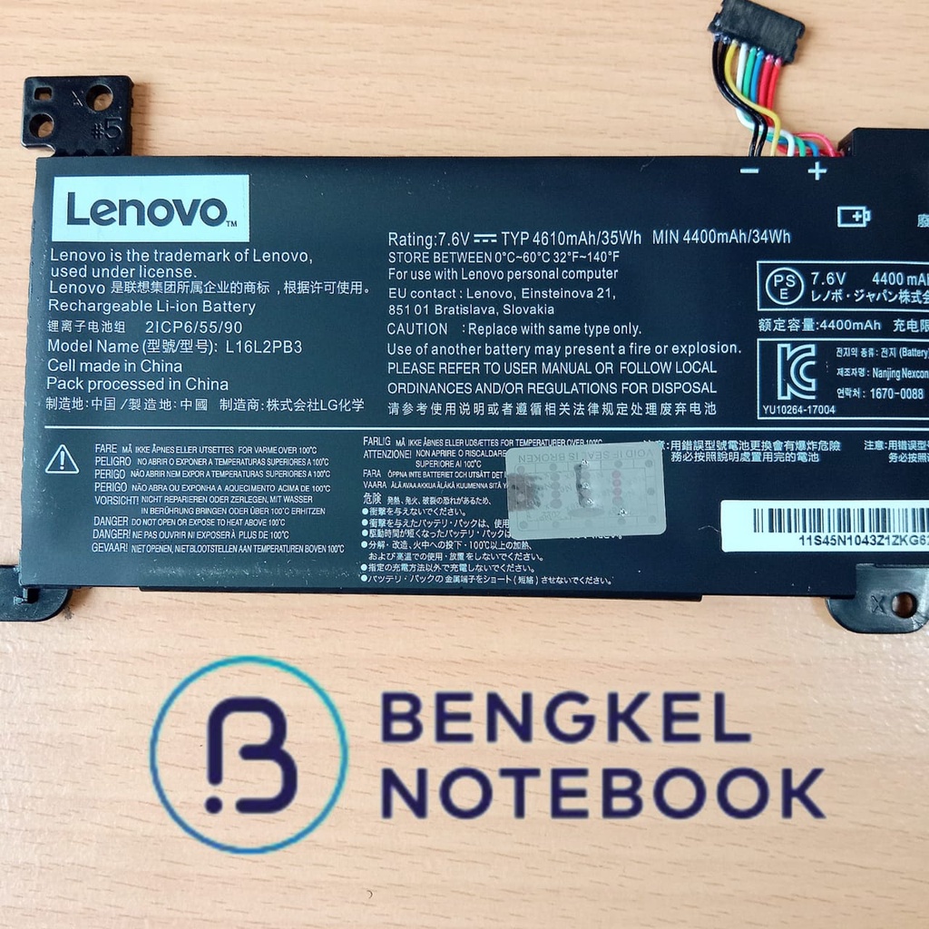 Baterai LENOVO 320-14ISK 320-14AST 320-15IKB L16C2PB1 L16C2PB2 L16L2PB3 330-15IKB 330-14IKB L17L2PF1 320-15IAP 320-17IKB 130-15IKB L16M2PB1 L16C2PB2 L16L2PB3 L16M2PB3 L16C2PB1 14-ADA V15-ADA V15-IGL V15-iiL V15-IKB 15-IWL 14-IWL