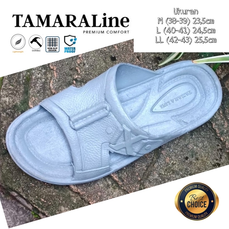 Sandal Selop Slide Slip on Karet Pria Dewasa / Remaja - TAMARALINE 175 / Bahan Premium Lentur Empuk Ringan Kuat Anti Slip Anti Air / Model Sandal Casual Santai Rumah Hotel Outdoor Kamar Mandi Murah Original