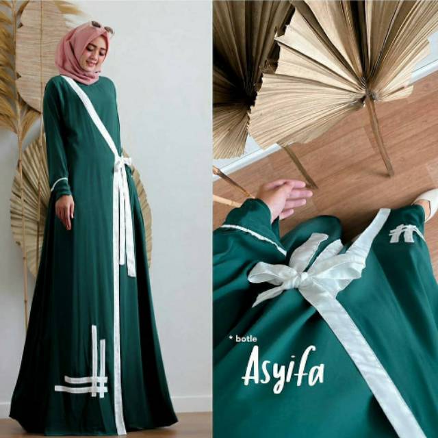DRESS MUSLIM GAMIS ASYIFA | ASYIFA MAXY (HARGA GROSIR) BAHAN MOSCREPE