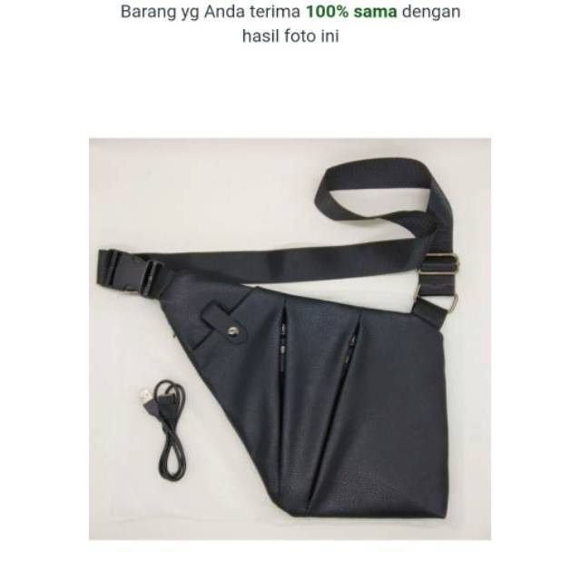 Free kabel USB CROSS BAG crossbody kulit tas selempang pria anti maling