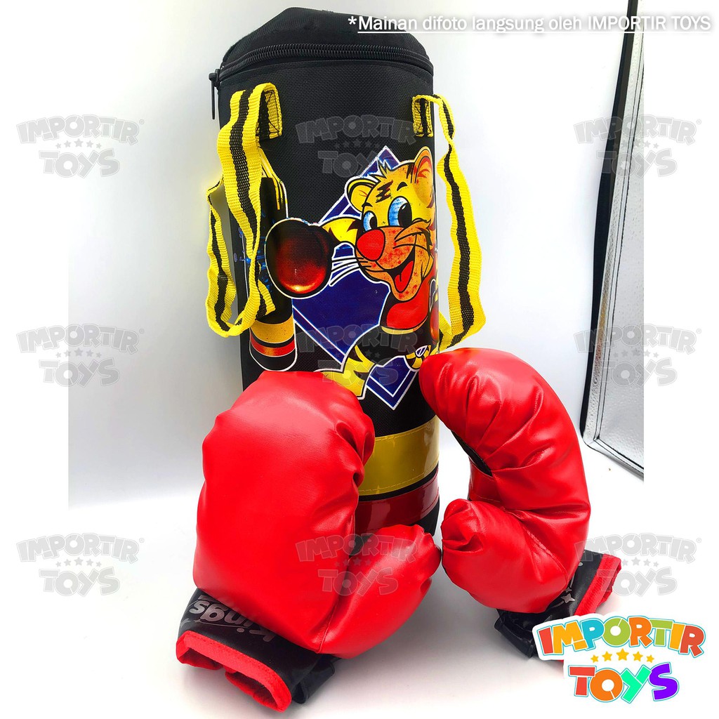 Mainan Boxing SARUNG TINJU + SAMSAK (BATRE BERSUARA!) IMPORTIR TOYS