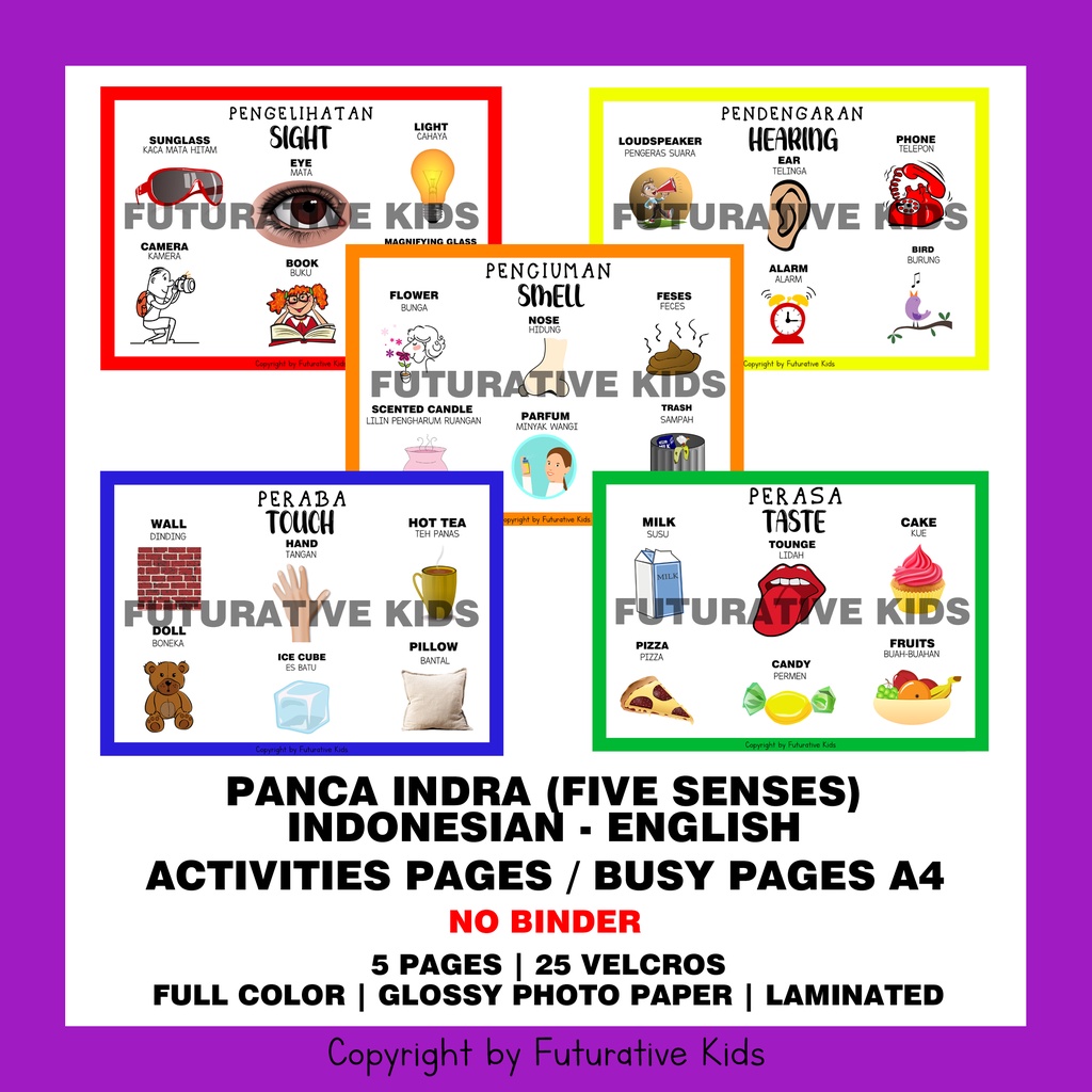 

ISIAN Activities Binder/Busy Book English Toddler Panca Indra A4