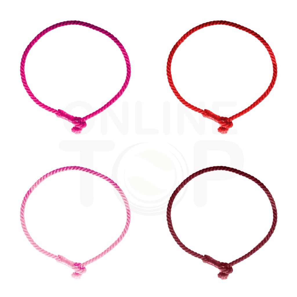 Gelang Polos / Gelang Tali Polos Merah / Gelang Nyantol Sesuai Ukuran Tangan