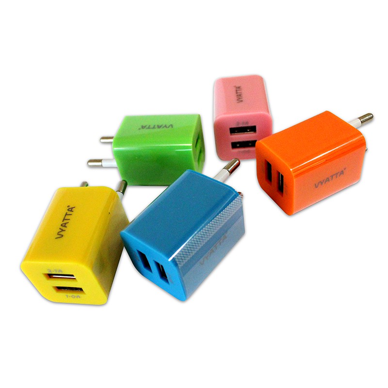 Vyatta Double USB Wall Charger Port Adapter 2.1A &amp; 1A 1 toples