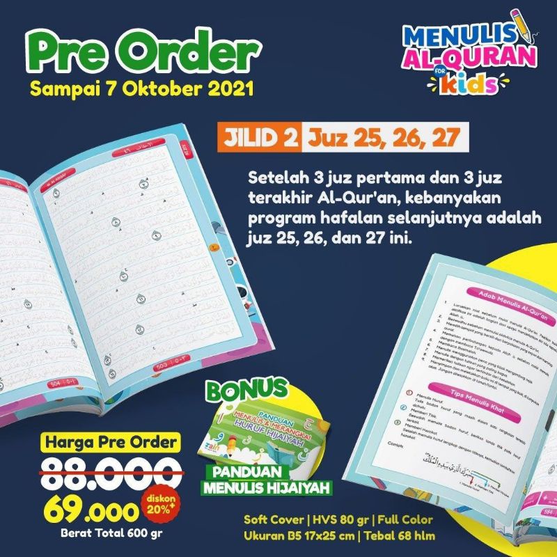 Paket menulis alquran for kids
