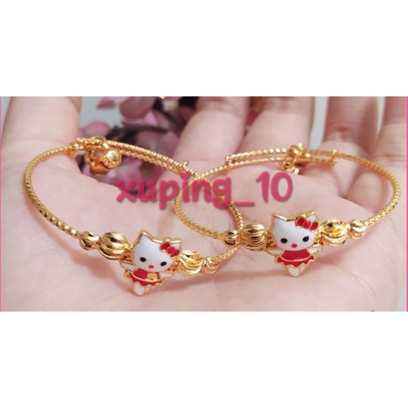 Perhiyasan Gelang Krincing Anak-Anak Motif Hello Kitty Cantik Xuping Anak