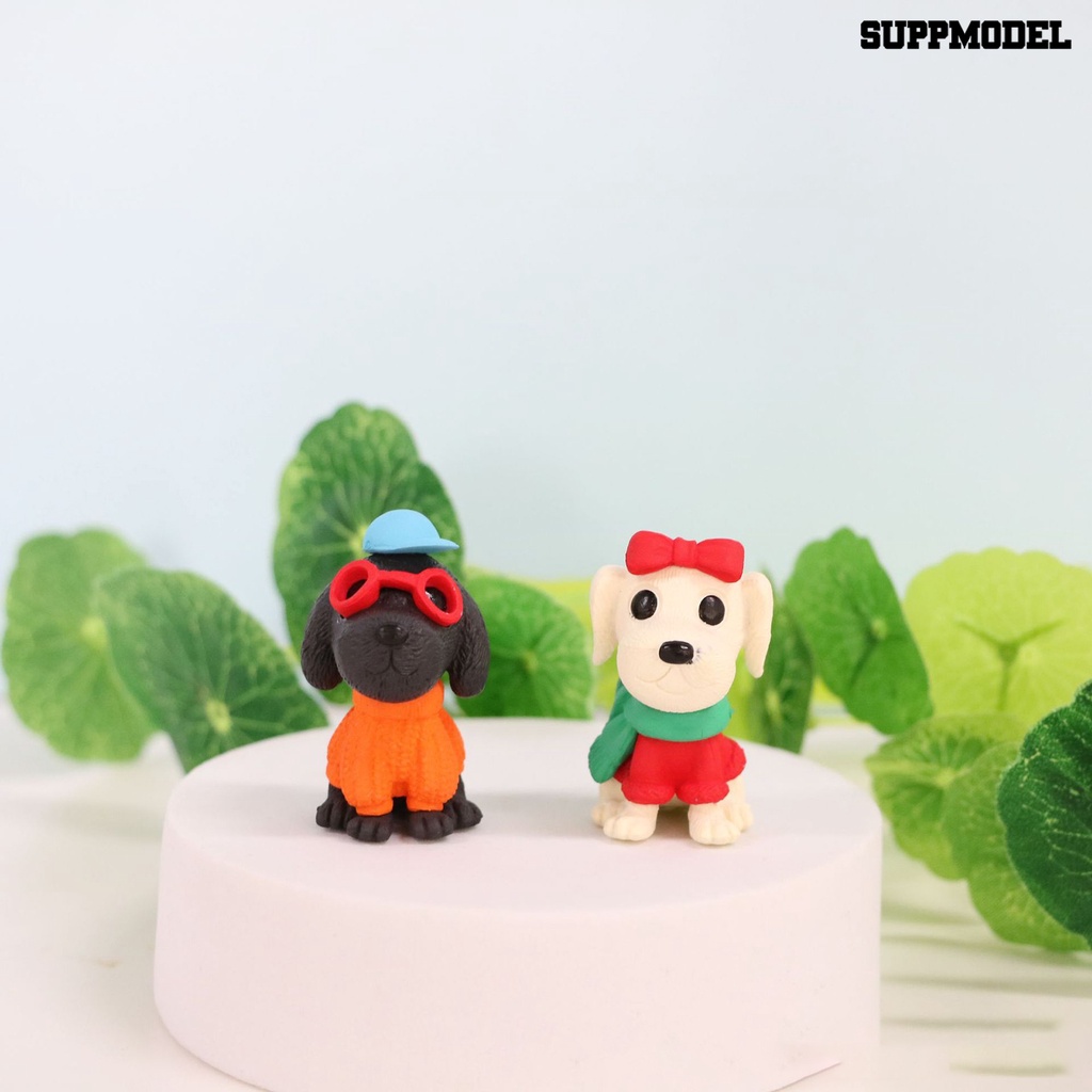 8 Pcs Miniatur Anjing Untuk Dekorasi Kue