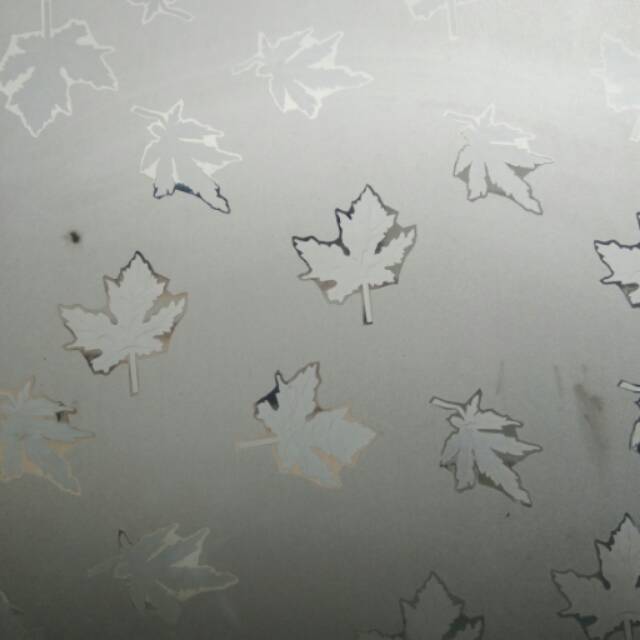 Sticker kaca motif daun/sandblast motif