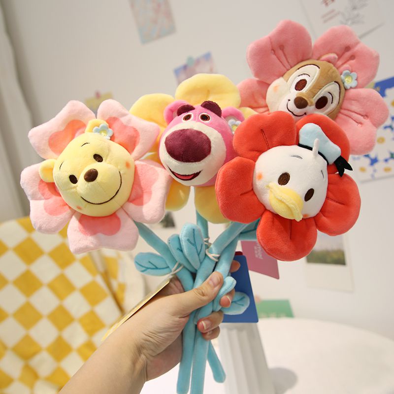 Disney Winnie The Pooh Plush Toys Flower Genuine Lotso CHIP Donald Duck Plushie Cartoon Cute Bear Stuffed Doll Gift for Children