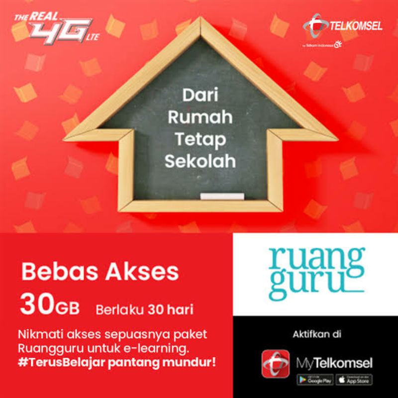 ISI ULANG KUOTA, PAKET DATA INTERNET TELKOMSEL UNTUK RUANGGURU | ILMUPEDIA | BELAJAR