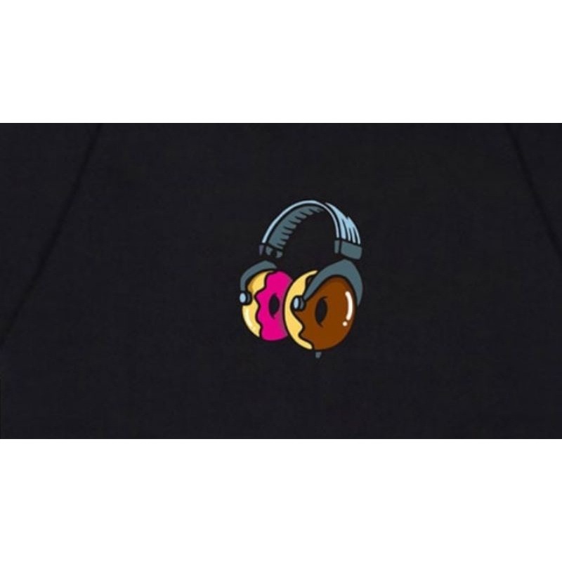 Imous.co Kaos Lengan Pendek Distro Pria Wanita Headphone Black