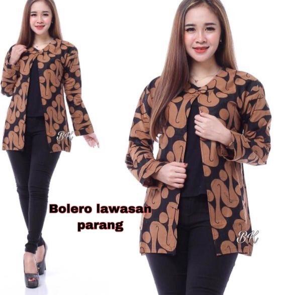 New Collection.. BOLERO BATIK LAWASAN COKLAT BLAZER KERJA BATIK MURAH ATASAN BATIK MURAH