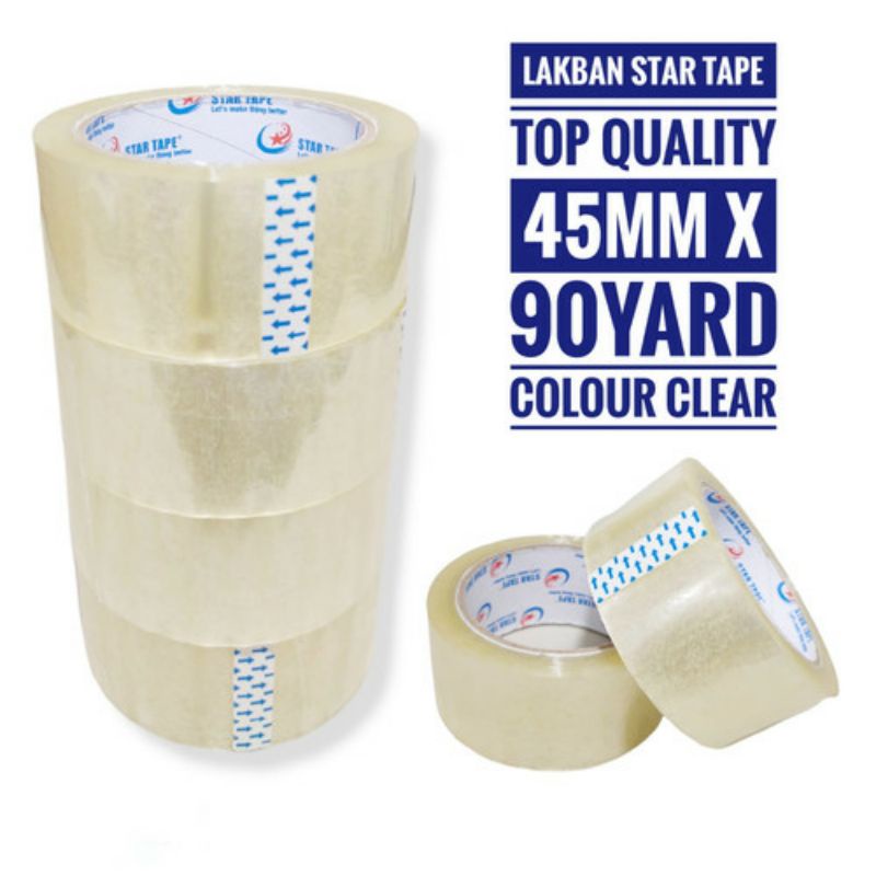 LAKBAN BENING ( 1 PCS )  PUTIH &amp; COKLAT - STAR TAPE - Selotip Isolasi Clear Cokelat Putih Lengket Kuelitas Terbaik Murah 90 Yard X 45 mm (2 Inch) - Tape Perekat Pengikat Pelengket Lakban Murah Lakban Kualitas Terbaik