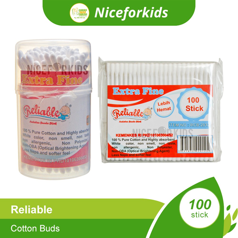 Reliable Baby Cotton Buds Korek Telinga Korek Kuping Kapas isi 100