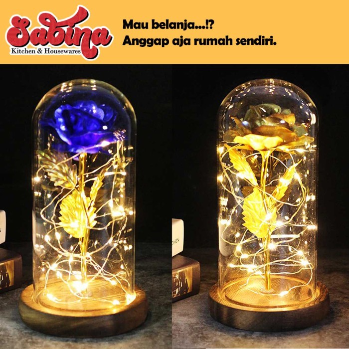 Original Lampu LED Mawar 4 Varian Dekorasi Beauty &amp; The Beast Rose