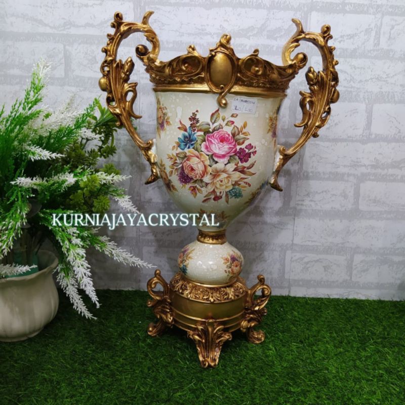 Pajangan Vas Antik Village/ Vas Antik Gold Vintage/ Vas Antik