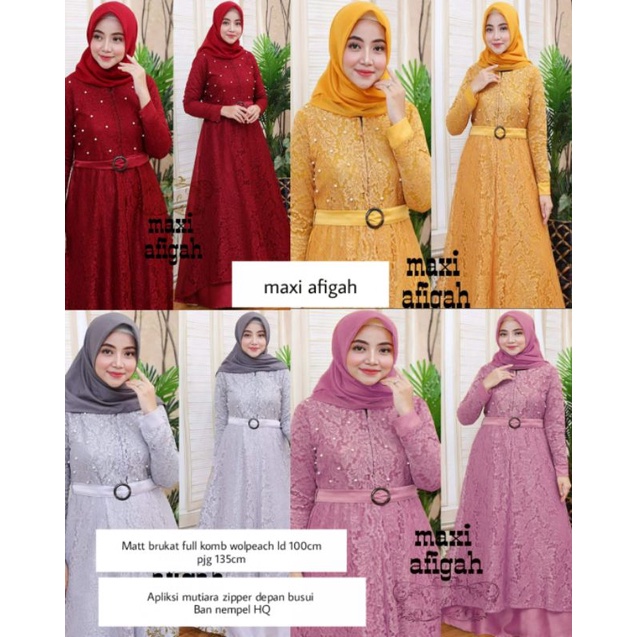 Maxi Afigah/Maxi Gamis Muslim/Good Quality