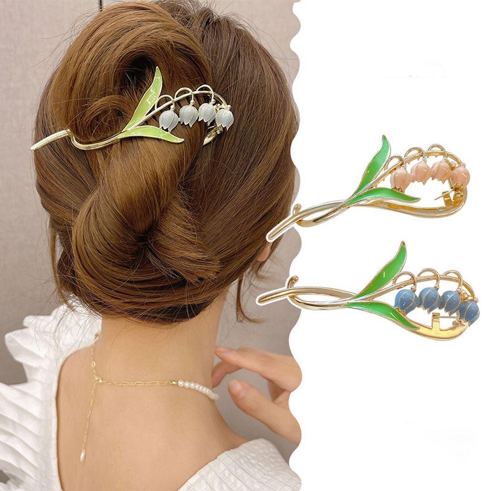 Needway  Wanita Jepit Rambut Untuk Perempuan Elegan Kodok Gesper Temperamen Jepit Ponytail Holder