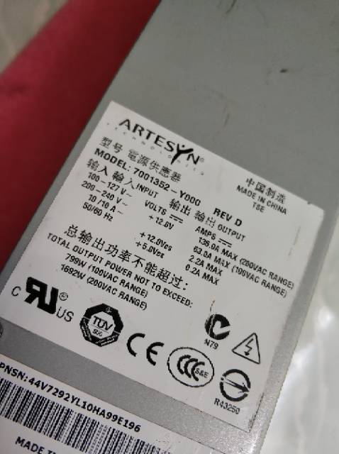 Switching 12V 136A Artesyn power supply 1692 Watt