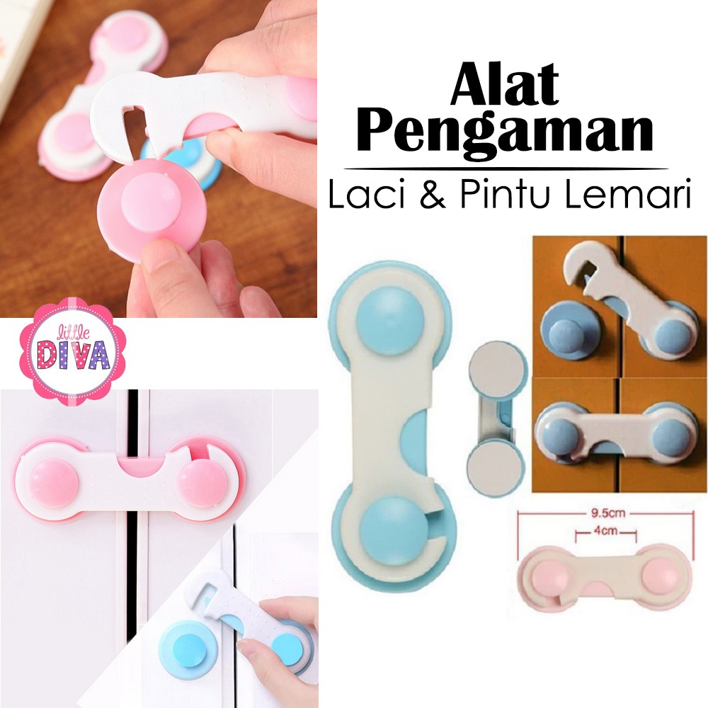 Kunci Laci Kulkas isi 2pcs Bayi dan Anak SAFETY LOCK - Alat Pengaman Laci &amp; Pintu Lemari chn