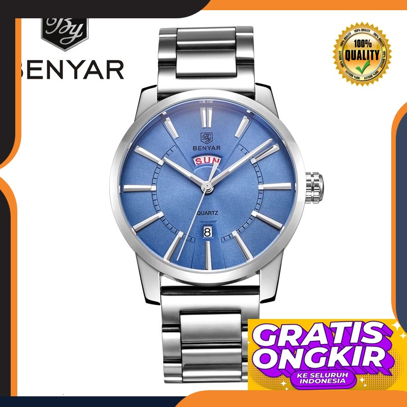 Benyar binya trendy fashion simple quartz watch calendar sports men's watch by-5101