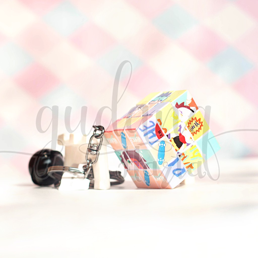 Gantungan Kunci Cube Puzzle Keychain Unik Lucu GH 302290