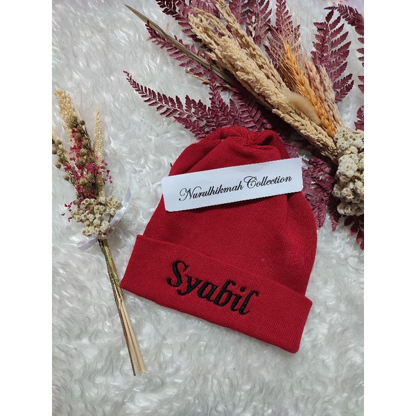 Kupluk anak GRATIS Custom bordir nama suka suka Usia 1-12 Tahun