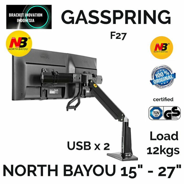 BRACKET MONITOR Dual Screen 15 - 27 Inch North Bayou NB F27 Ori